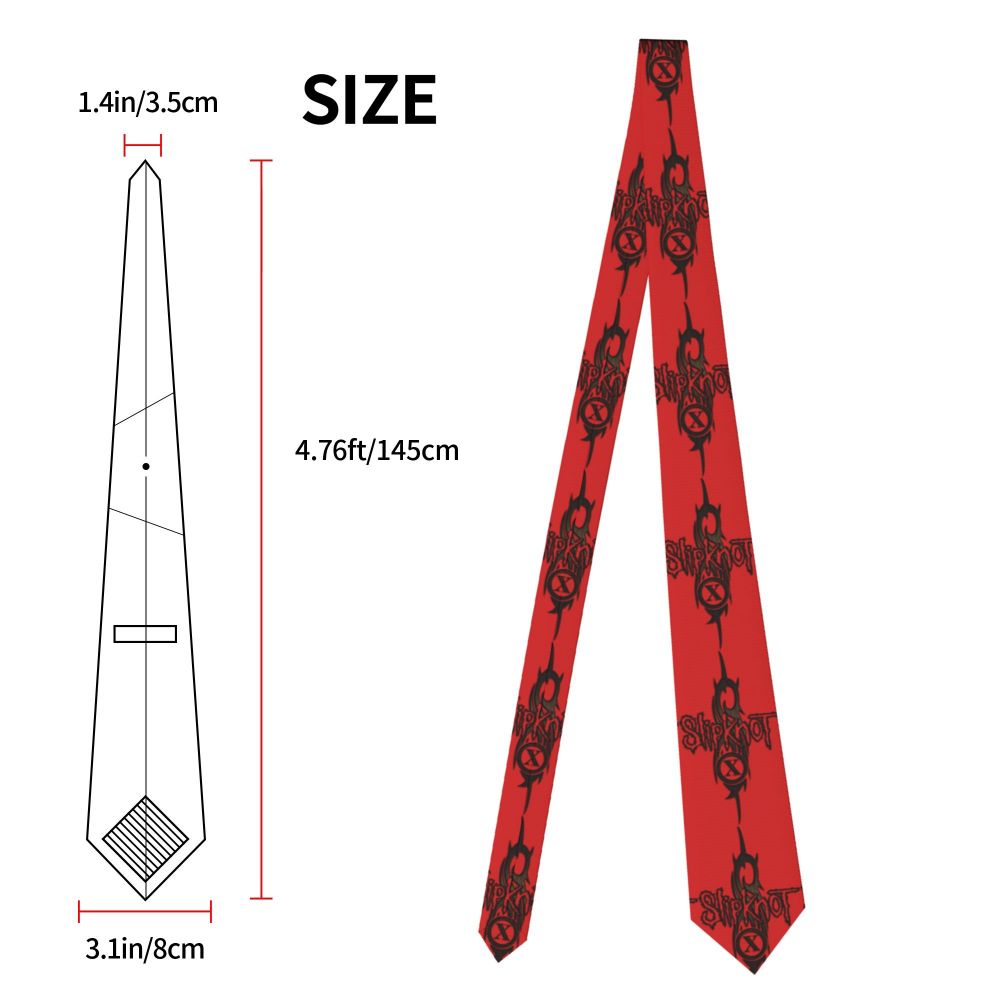 Slipknots Neckties Men's Customized Silk Heavy Metal Rock Music Gift Neck Tie for Office