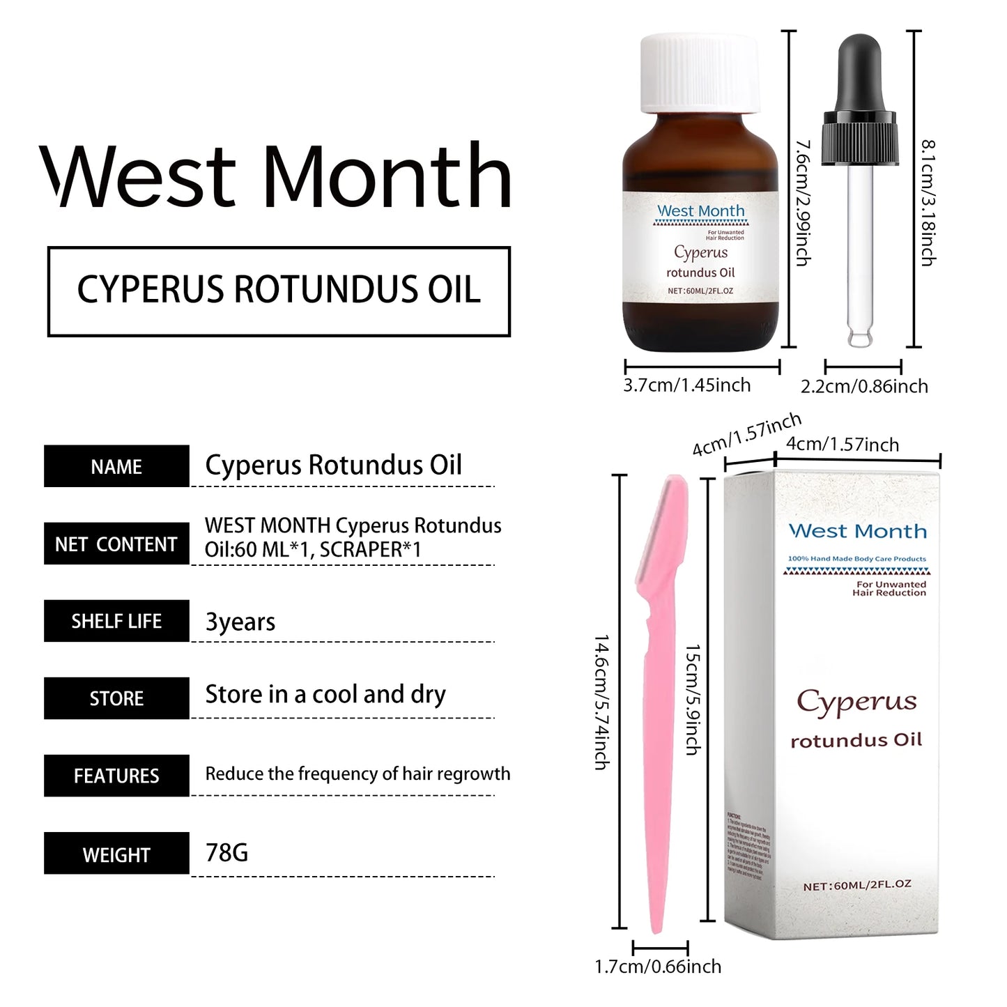 Cyperus Rotundus Depilatory Oil Formula Of Multiple Plant Essential Oils Slows Down Stimulation Of Hair Growth Nourish Protect