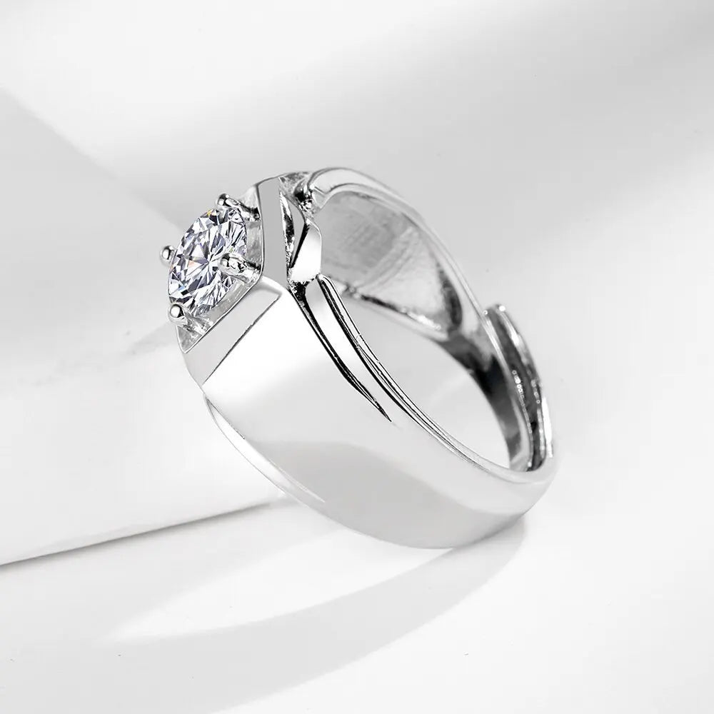 925 Sterling Silver Mens Ring  5A Zircon for Men Women fashion Wedding Jewelry Engagement Charm Party Gift High Quality Ring