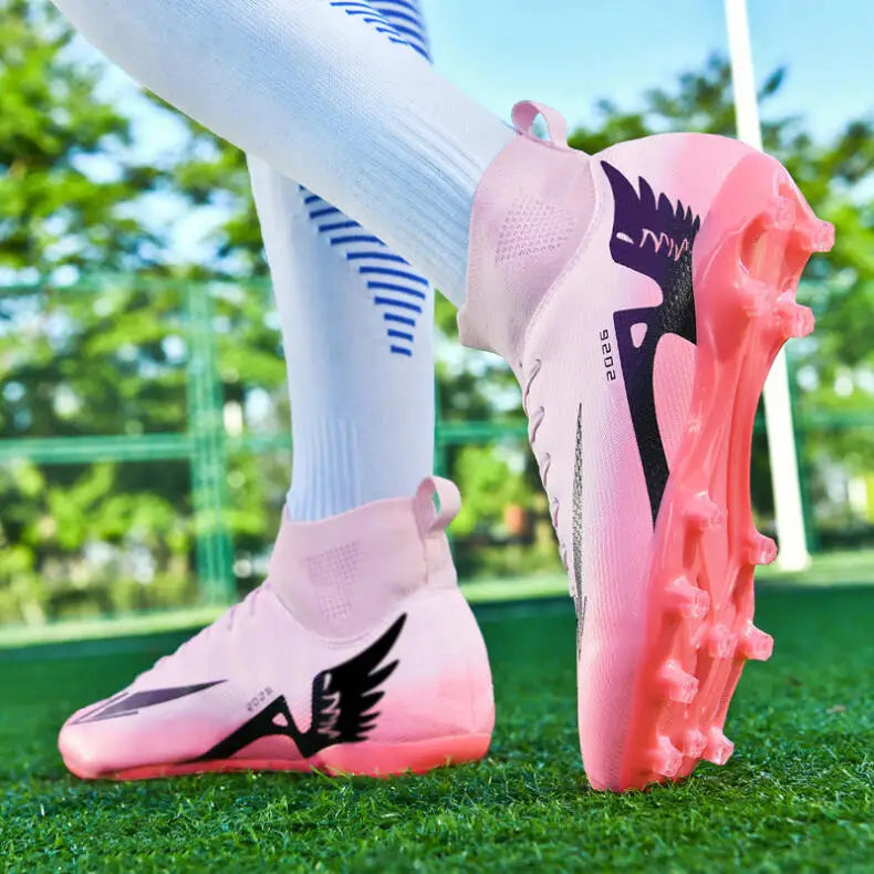 Men's High Ankle Soccer Shoes Ultralight Non-Slip Sports Outdoor Football Boots Indoor High-Quality Futsal Non-Slip