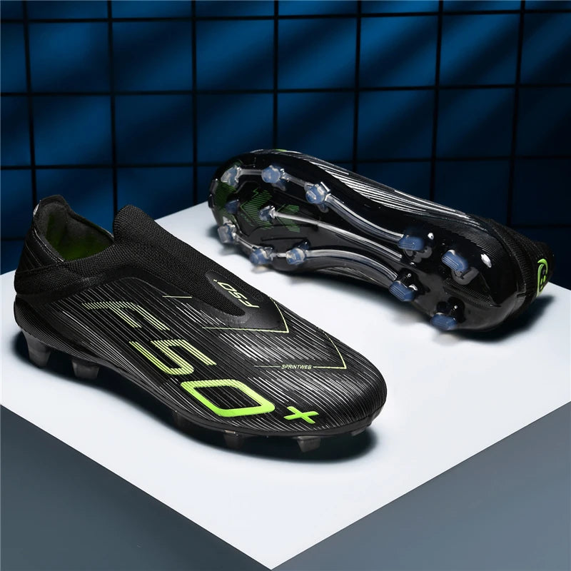 2026 Men's FG Soccer Shoes with Long Anti-Slip Studs, Ultra-Light Football Cleats for Outdoor Matches & Training Sessions