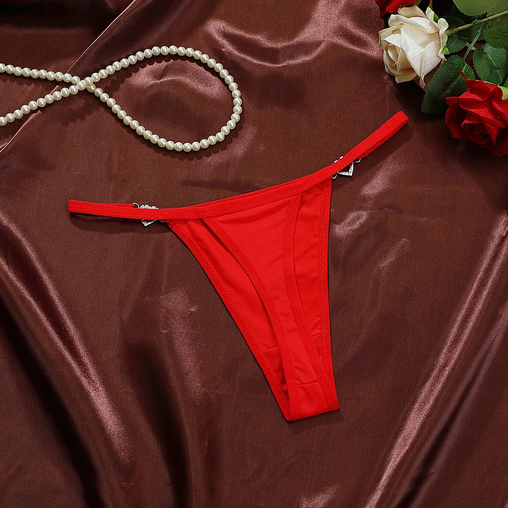 Women Sexy Thongs Low Rise Ladies G-string Heart Decoration New Fashion Cotton Panties Super Comfortable  Lingerie For Women