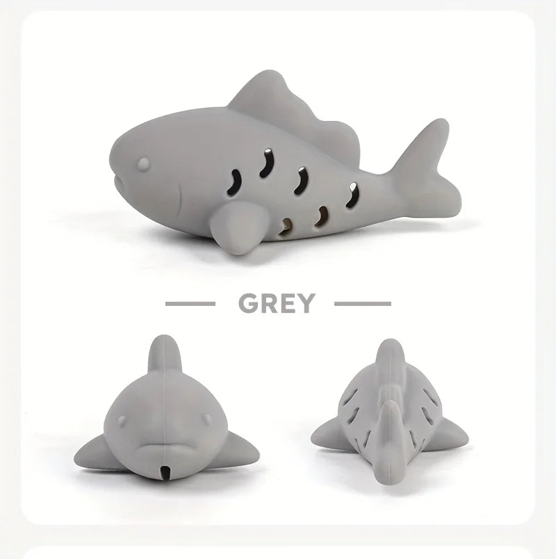 Pet's Chew Toy - Silicone Treat Dispenser Teeth Grinding & Mental Enrichment,  Bite-Proof for Small Pets, Vibrant Fish Design