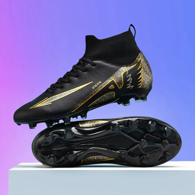 Men's High Ankle Soccer Shoes Ultralight Non-Slip Sports Outdoor Football Boots Indoor High-Quality Futsal Non-Slip