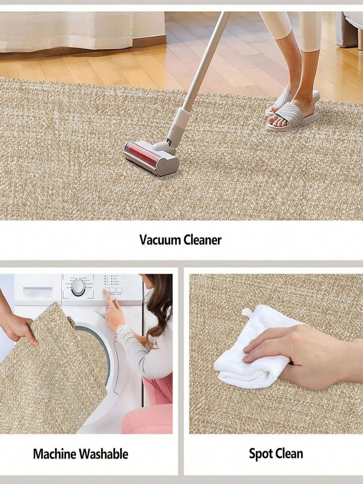 Cotton Linen Weave Carpet for Living Room Bedroom Kitchen Area Rugs Floor Mat Water Absorbent Bathroom Carpets Doormat