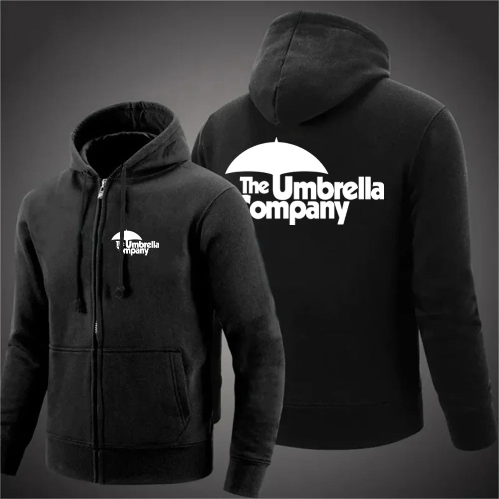 Umbrella company 2025 Men's long Hoodies Spring And Autumn Solid Color Zipper Pullover Comfort Harajuku Top Sweatshirts