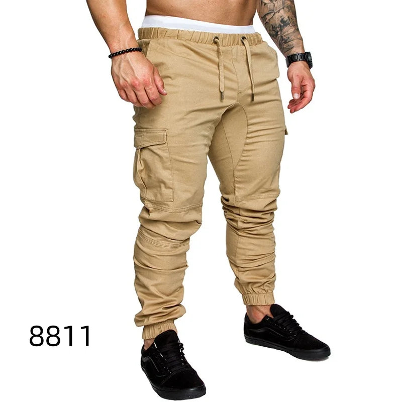 Men Pants Thin Fashion Casual Jogger Pants 2020 Streetwear Cargo Pants Men's Multi-pockets Trousers Fitness Gyms Sweatpants Mens