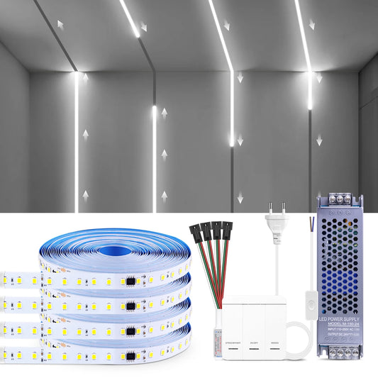 Multiple Rolls LED Strip Ligths Horse Racing Water Fllowing Light Wave Chasing Effect WS2811 Control IC DC24V 5M 10M Decor Lamp