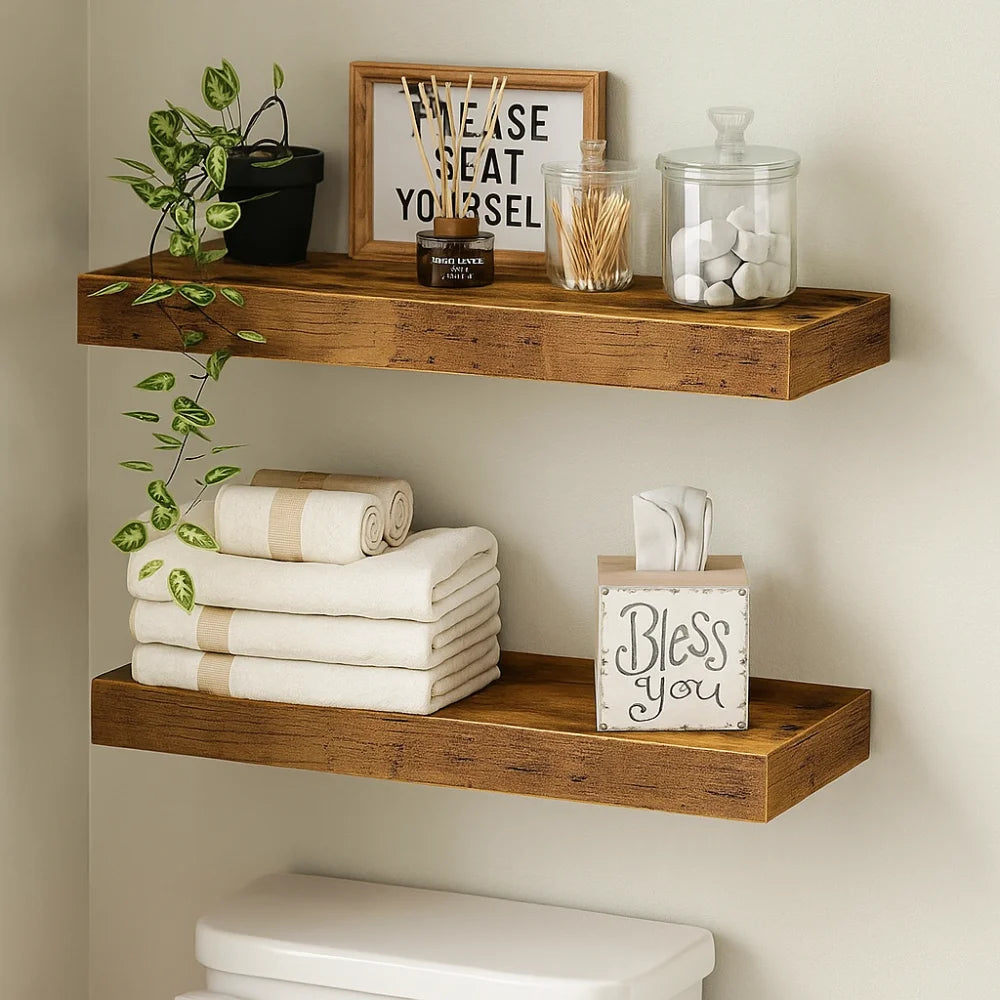 Solid Wood Solid Wooden Floating Shelves Wall Mounted Storage Rack Wall Mounted Bookshelf Floating Design Book Shelf