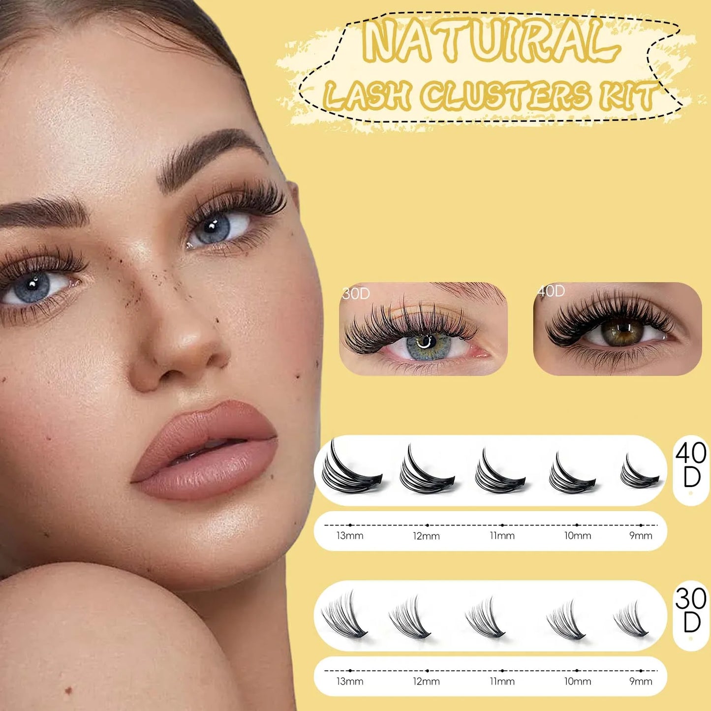 10 rows of 400 clusters makeup 3D eyelash extension natural eyelash tool 30/40/60/80D false eyelash personal eyelash extension