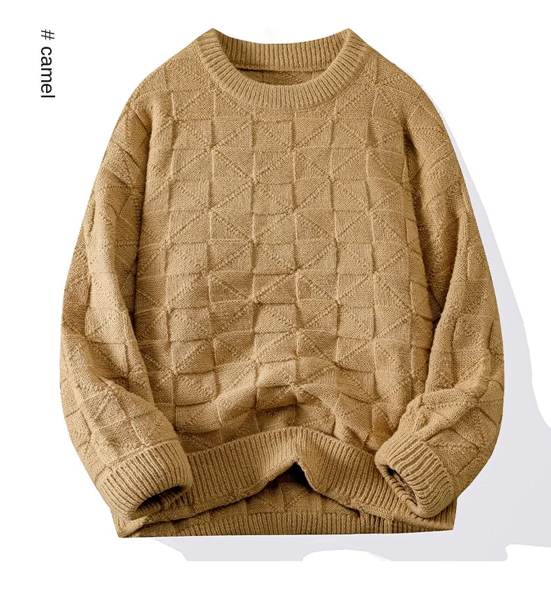 Windproof New Winter Tracksuit Sweatshirt Knit Long Sleeve Sweater Top Loose Shirt Coat Men Crew Neck Pullover Casual Streetwear