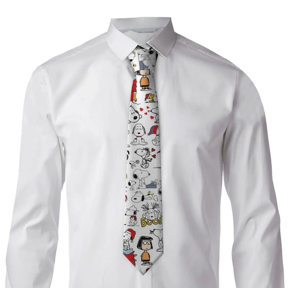 Personalized Fashion S-Snoopys Neckties Men Silk Cartoon Office Neck Tie