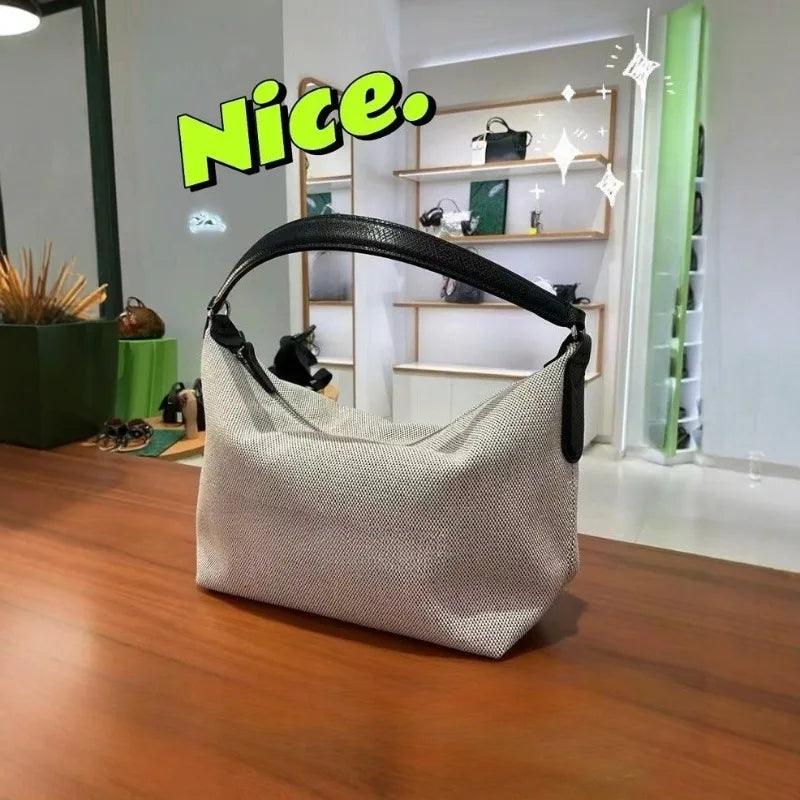 Ladies' canvas hand-held shoulder bag, fashionable and simple crossbody mini bag