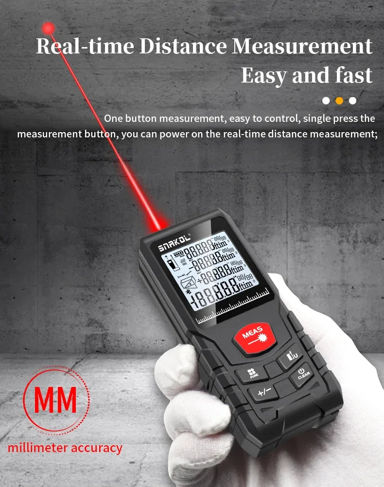 Snakol Digital Laser Distance Meter Rangefinder 50m/70m/100m/120m - Trena Roulette Ruler Tape for Measurement