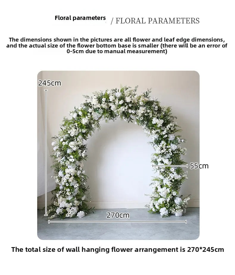 Wedding arch floral arrangement, welcome photography backdrop, flower stand, flower arrangement, venue artificial flowers