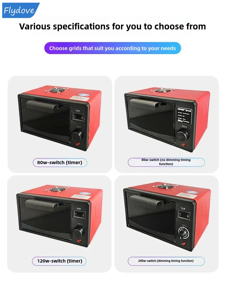 UV Curing Box High Intensity Ultraviolet Lamp OCA Oven 365nm 395nm 405nm LED UV OVEN Cabinet For UV Resin Fast Flexible Screen