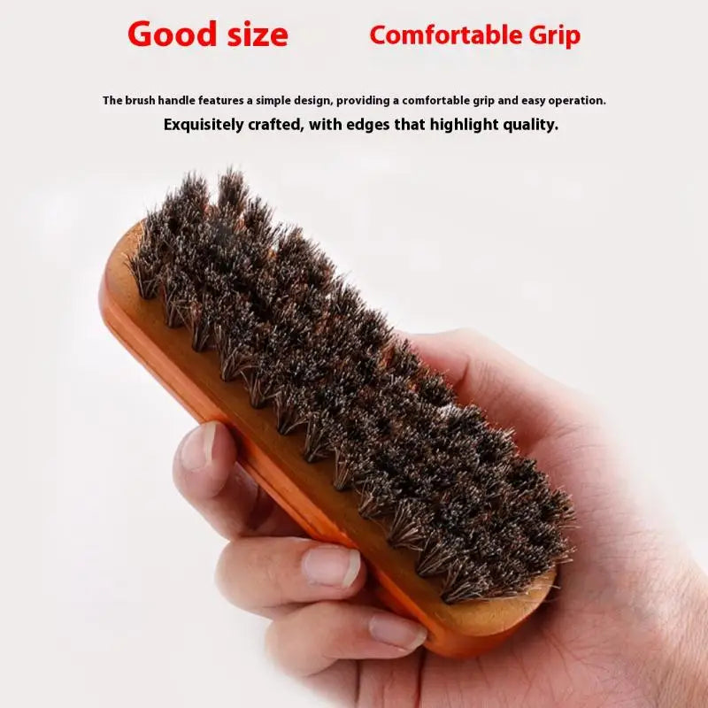 1Pcs Horse Hair Shoe Brush Polish Horsehair Leather Soft Polishing Tool Bootpolish Cleaning Brush For Suede Nubuck Boot