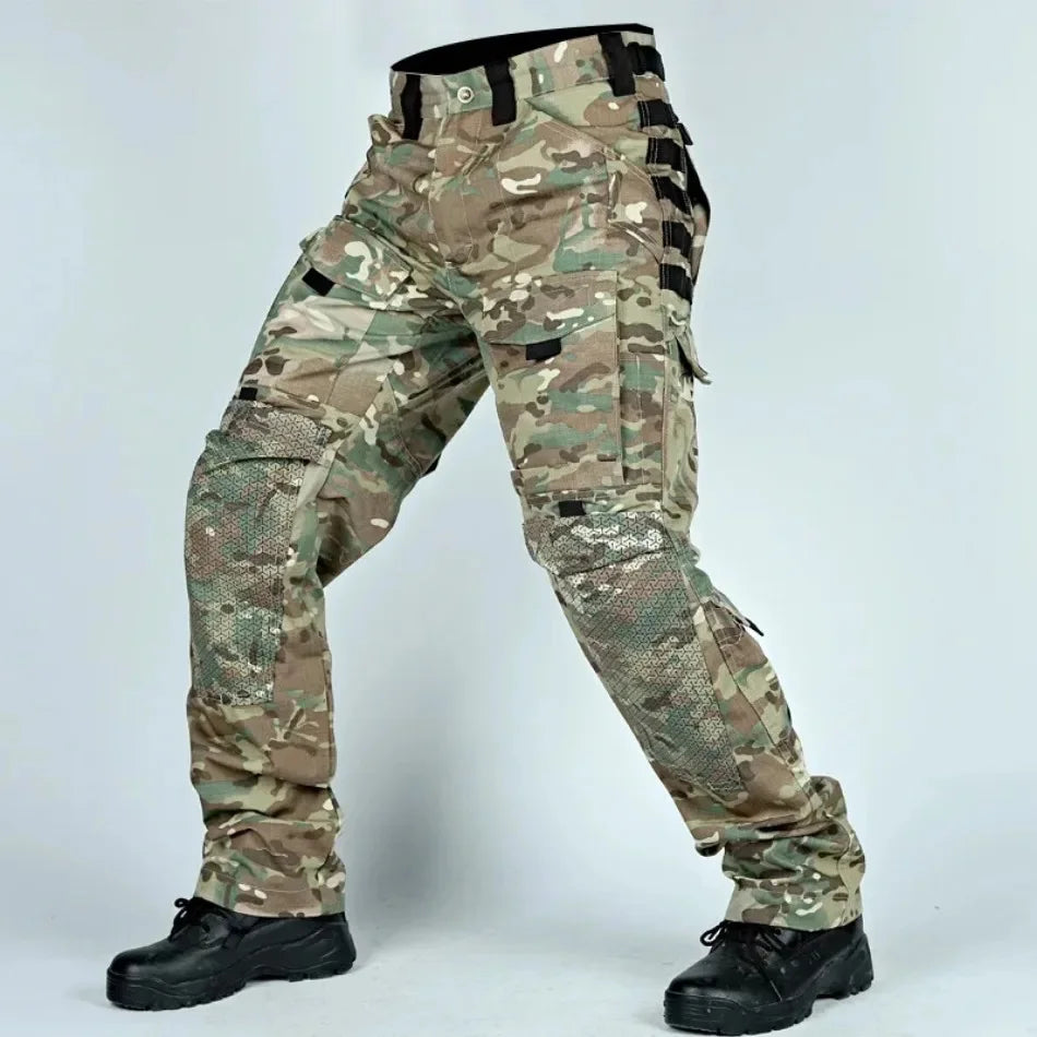 New Men Tactical Pants Quick Drying Multi-Pocket Cargo Pants Casual Tactical Trousers Wear-Resistant Work Traning Pant Loose