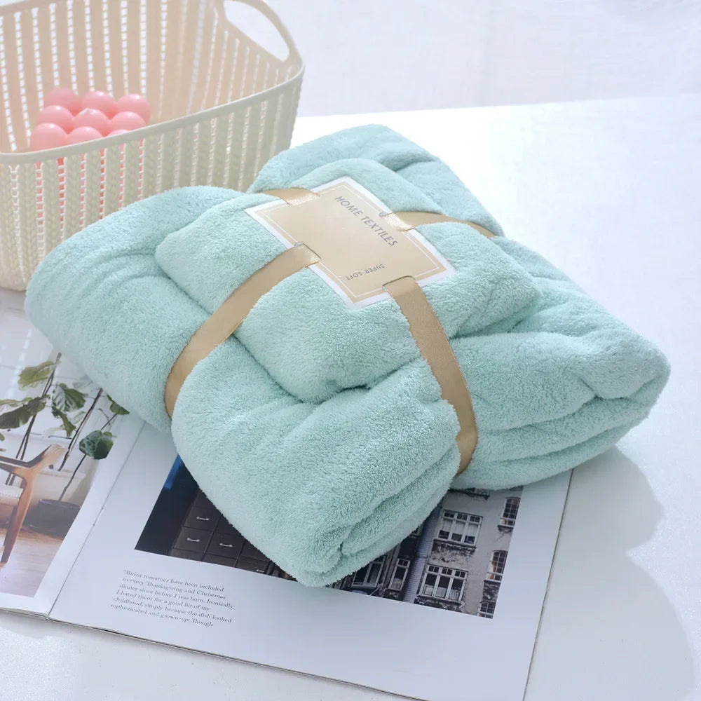 Cotton Bath Towels for Adults, 70x140cm 35x75cm 2pcs, High Absorbent Soft Bath Towel + Face Towels, Luxury Super Large Towel Set
