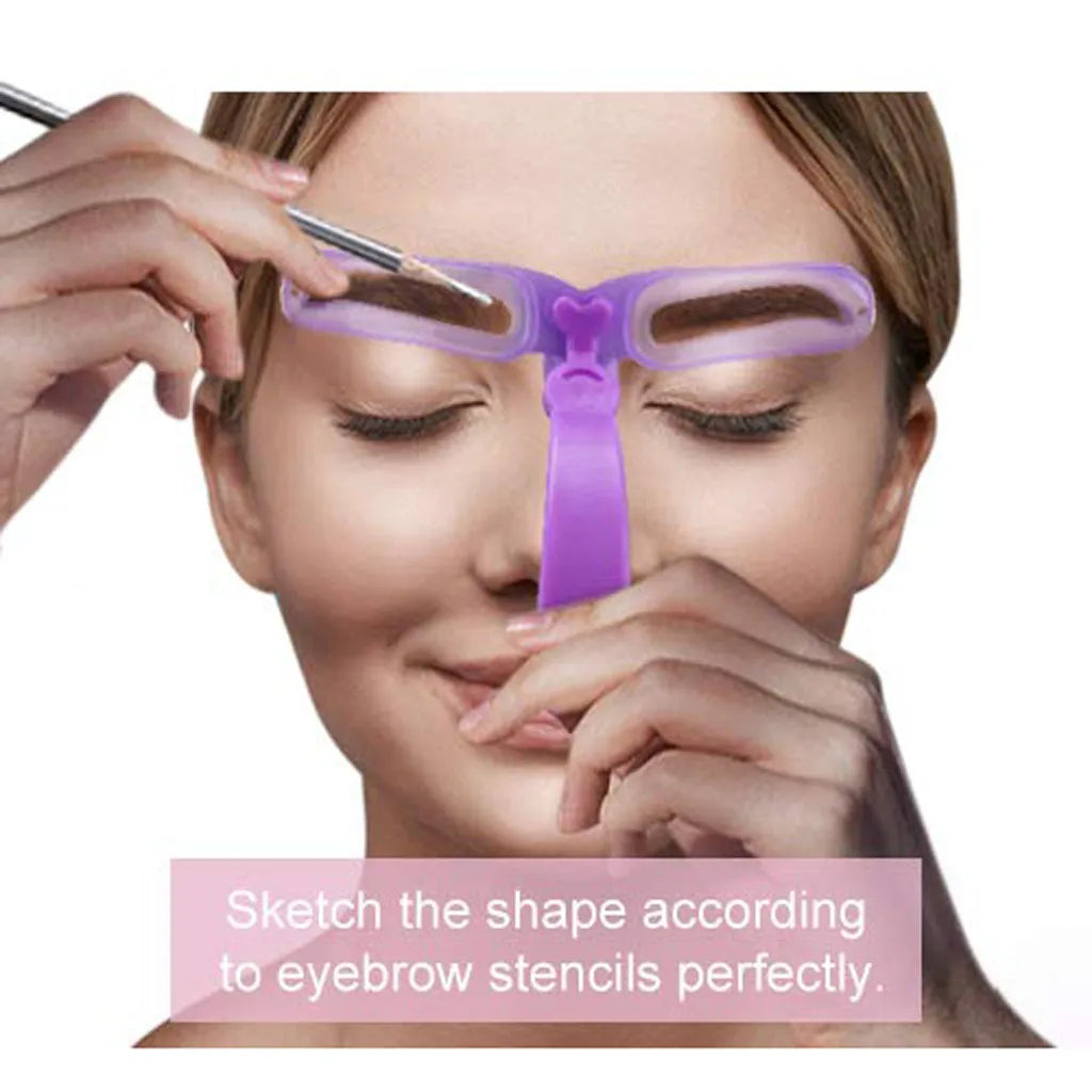 8 In 1 Reusable  Eyebrows Shape Set Eye Brow Makeup Tools and Accessories Eyebrow Stencil Beauty Makeup Brow Stamp Template