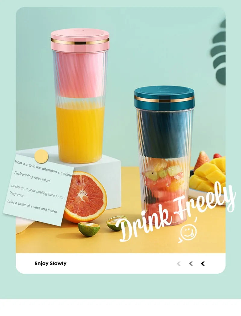 Portable Milkshake and Smoothie Blender 10 Blades Powerful Juice Jug with USB Rechargeable for Home, Office, Sports, Outdoor.