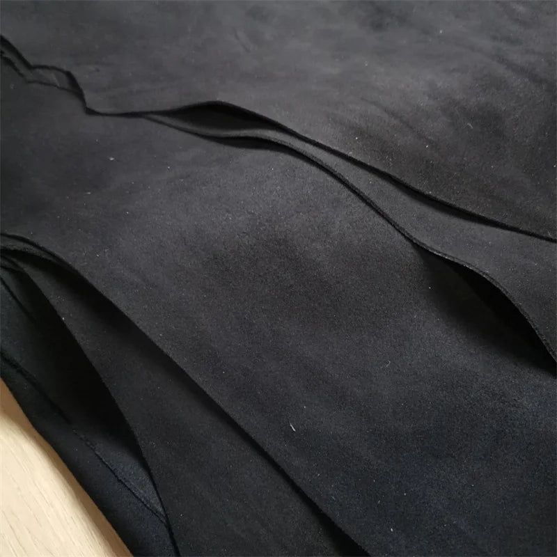 1mm Brown Black Sheep Suede .Top Leather.Real Leather Fabric.Handmade DIY For Clothes Inside.Package Edge.Whole Sheepskin