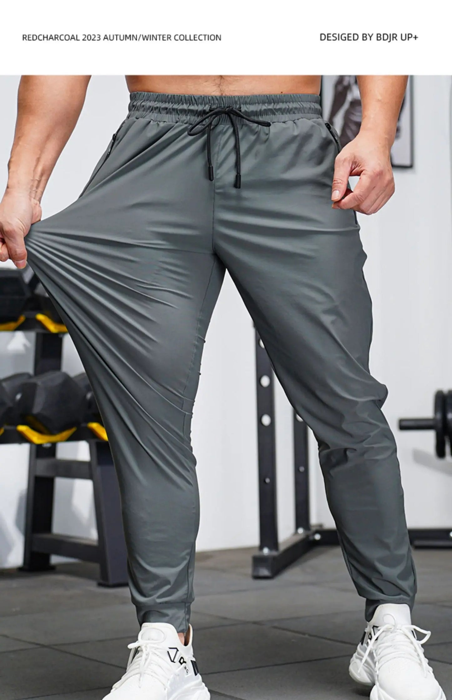 Men's Sports Pants Spring summer Running Pants Workout Active Trousers Slim Ice silk Quick dry Skinny Jogging Pants Joggers