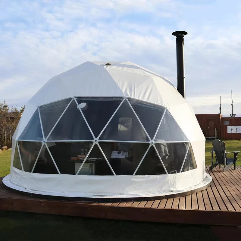 Tents Outdoor Camping Hot Selling 4m Glamping Dome Luxury Tents Waterproof PVC Fabric for Winter Outdoor Events Customized
