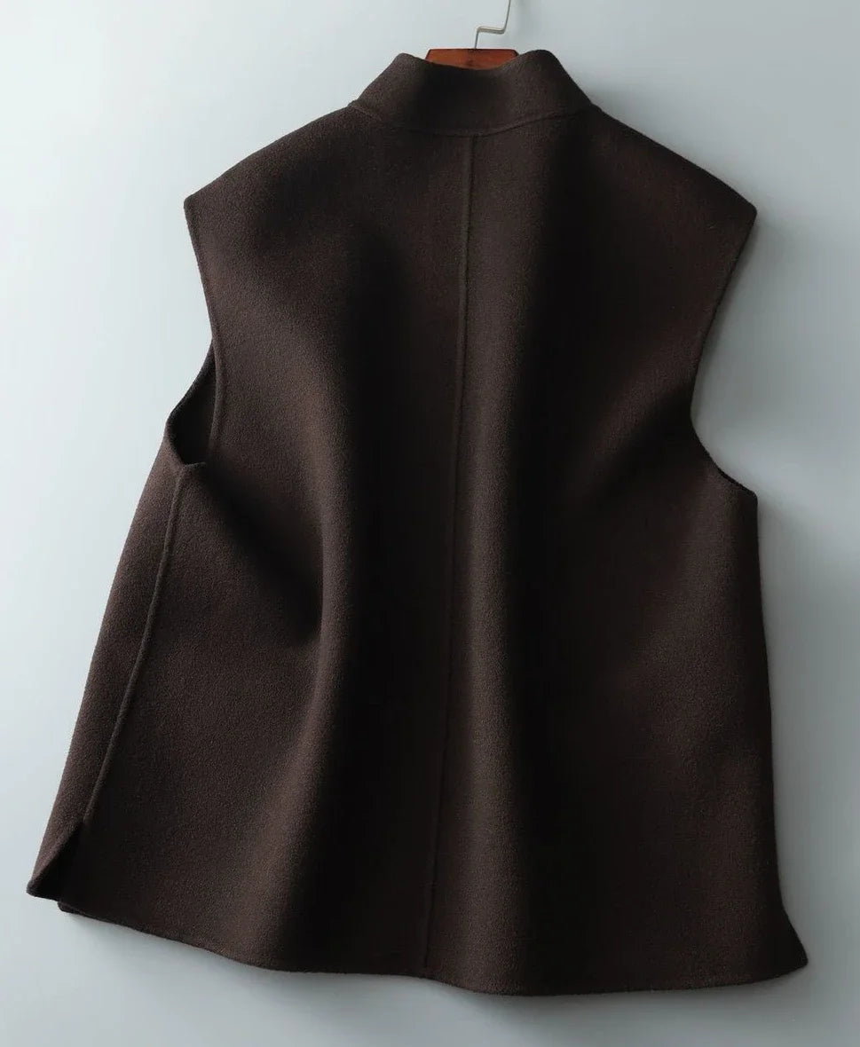 Warm Loose Wool Vest for Women Lightweight Padded Winter Clothing Elegant Waistcoat Woman Working Youthful Coats on Sale Autumn