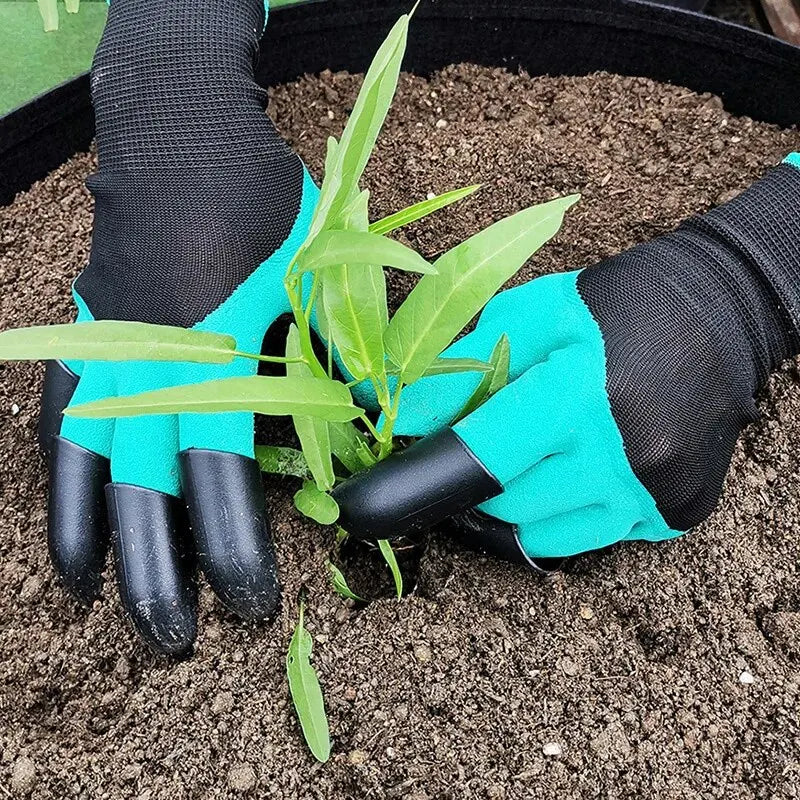 With Claws Gardening Gloves Stab Resistant Waterproof Wear-resistant Grass Pulling Soil Digging Security Protection Garden Glove