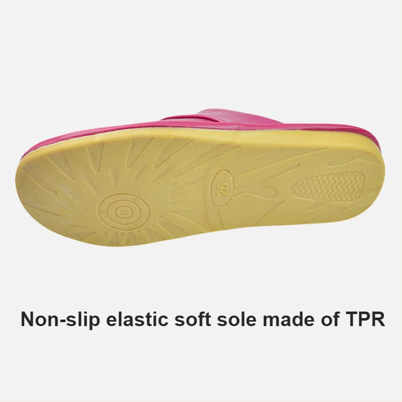 Genuine Cow Leather Slippers Homes in indoor slipper Spring Autumn summer men women elderly non-slip casual single Slides shoes