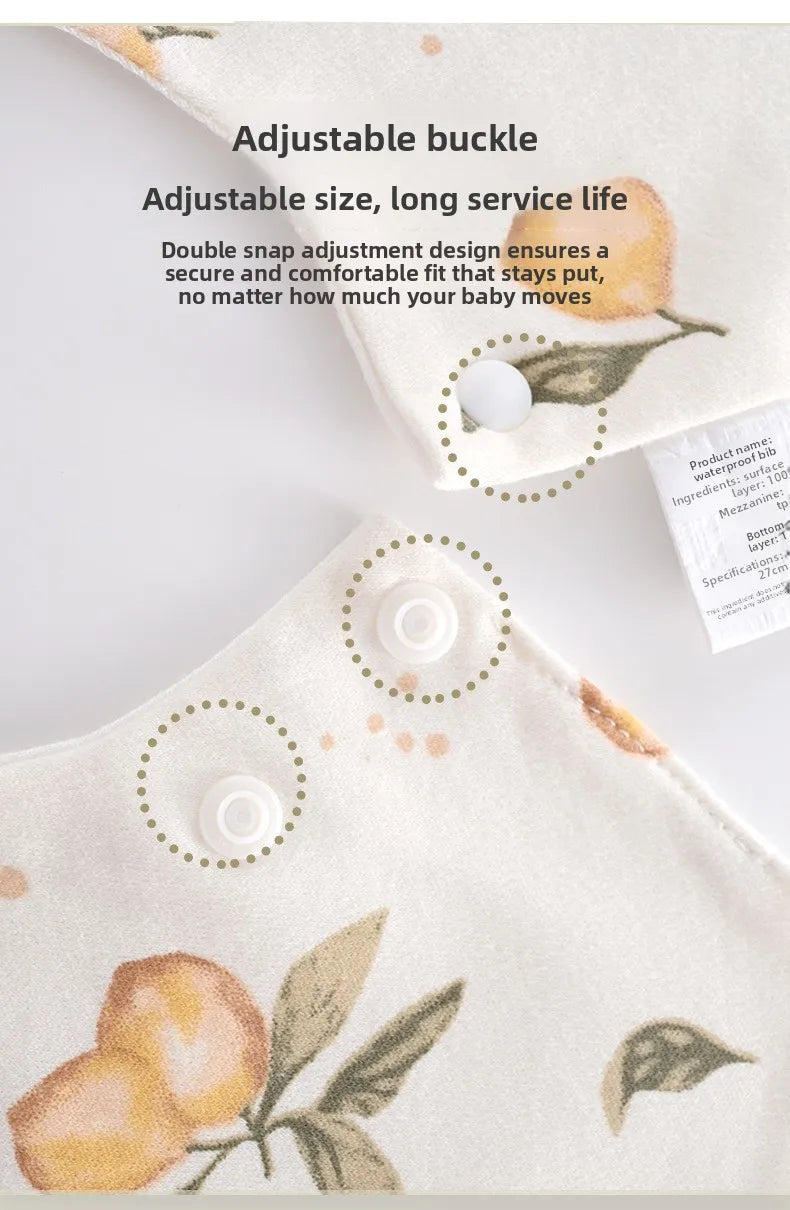 Baby Bib - 100% Cotton Waterproof Drool Cloth Newborn 360-Degree Extra-Large Absorbent Bib Feeding Bib