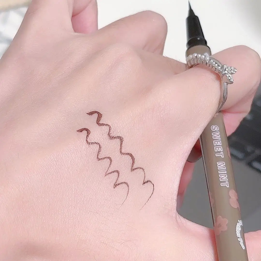 SWEETMINT Eyeliner Pen Quick Dry Liquid Eye Liner Easy To Draw Ultra-fine Lying Silkworm Pencil Black Brown Lower Eyelash Makeup