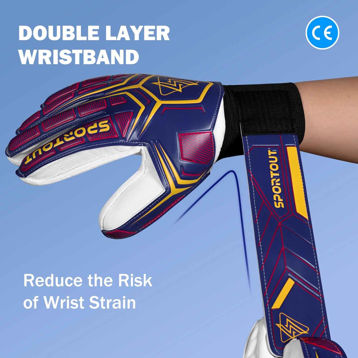 Sportout goalkeeper gloves: breathable football goalkeeper gloves offering exceptional grip, designed for football training