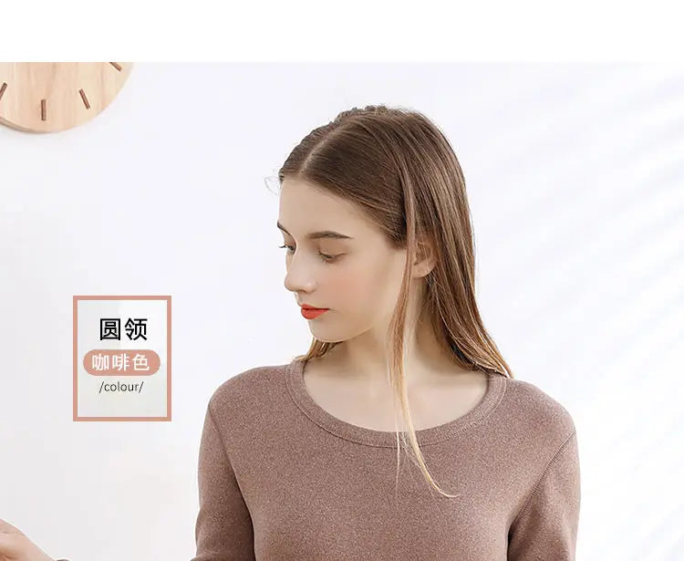 Thermal Underwear For Women Winter Warm thicken lamb fleece high elastic Long Johns bottoming Two Piece Sets Thermos Clothing