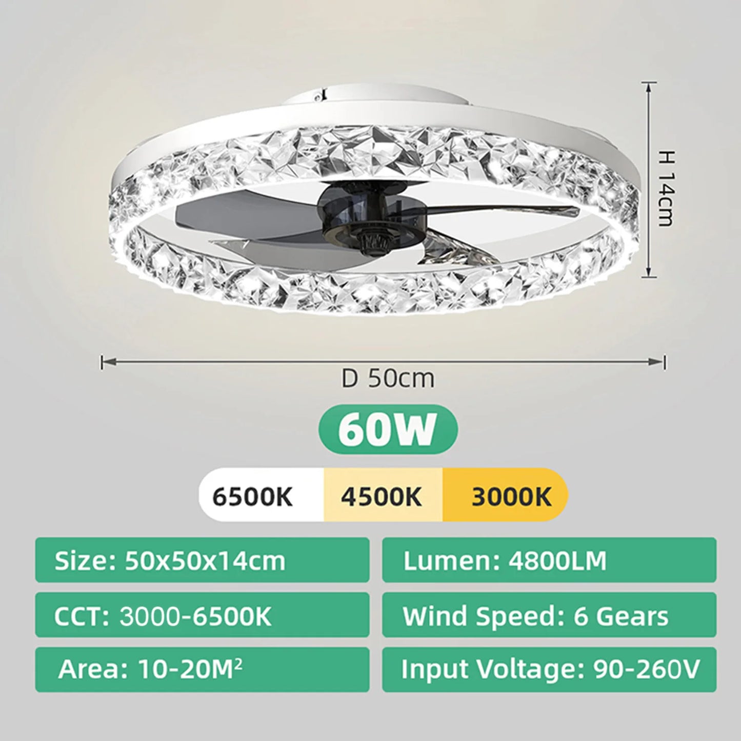 Ceiling fan with light Modern Dimmable Remote Control Ceiling Fans Living Room AC Variable Frequency Fan Ceiling Lamp