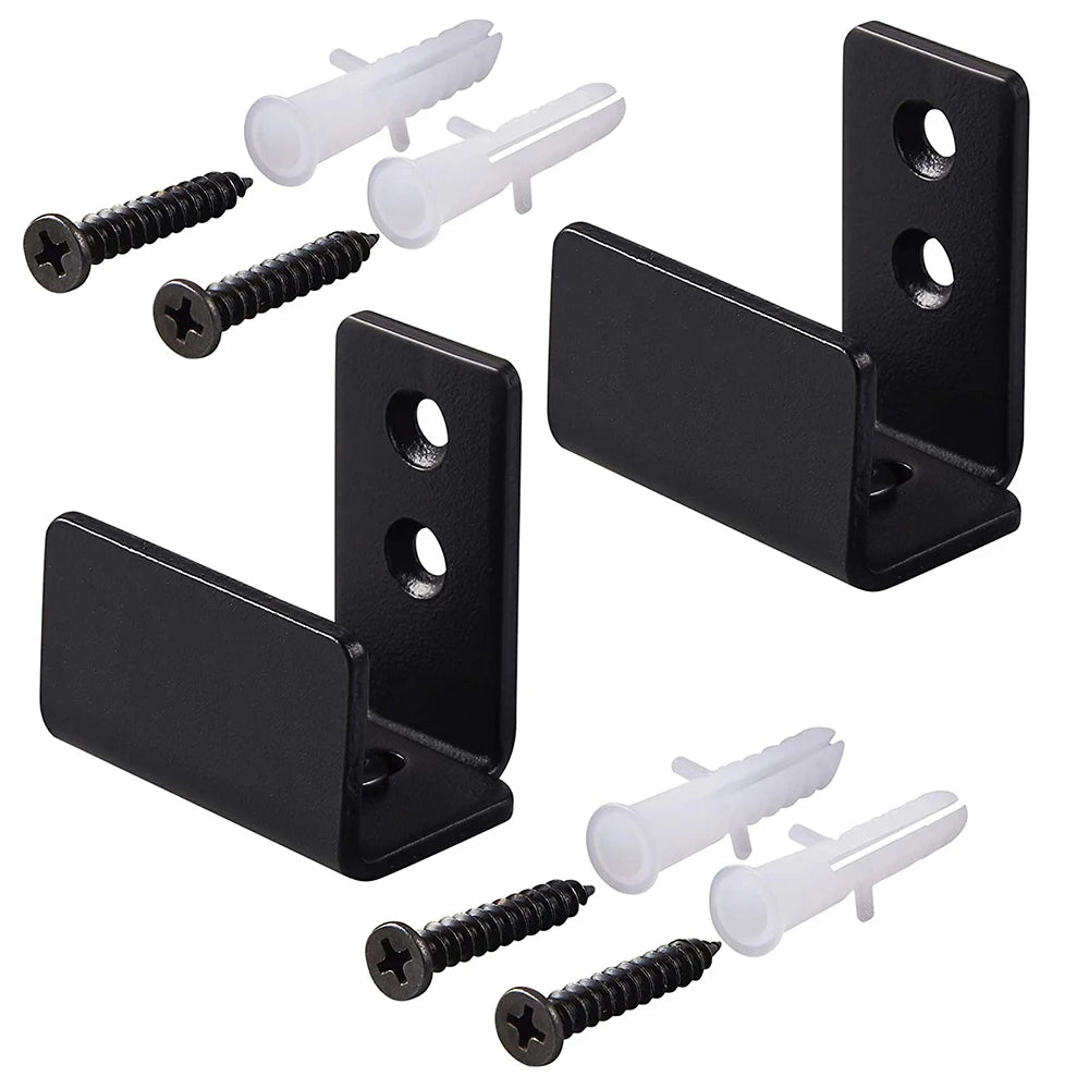 4 Pcs Barn Door Guide Adjustable Parts Sliding Floor Carbon Steel Anti Swinging Barn Door Guides Black Stabilize Barn Door