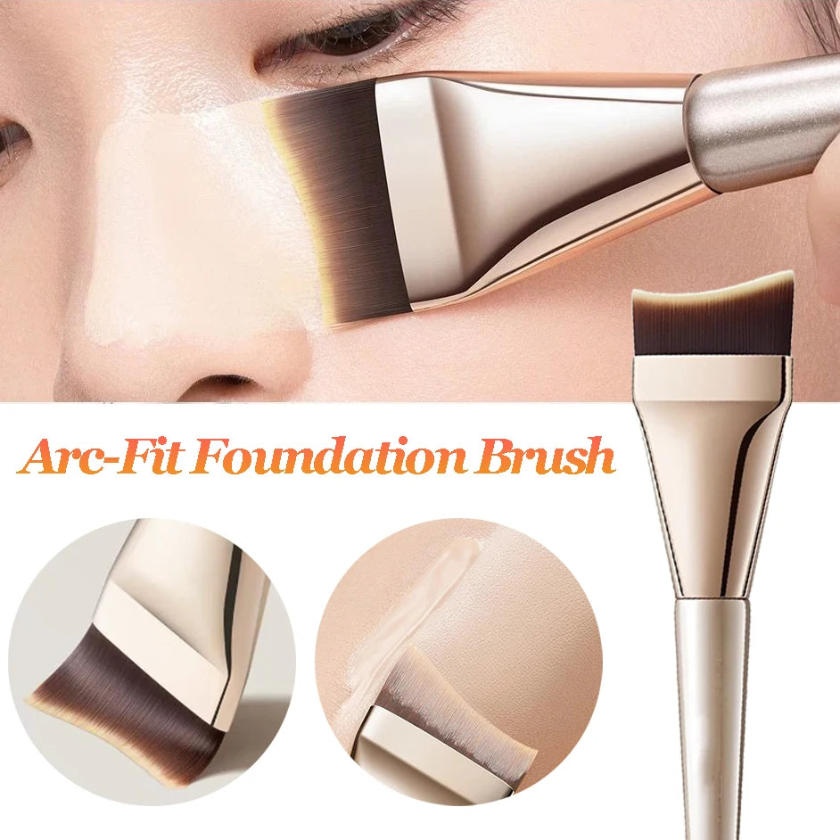 Curved Ultra Thin Foundation Brush Blade Fine Angle Flat Concealer BB Cream Brush Under The Eyes Place Precise Detail Brush