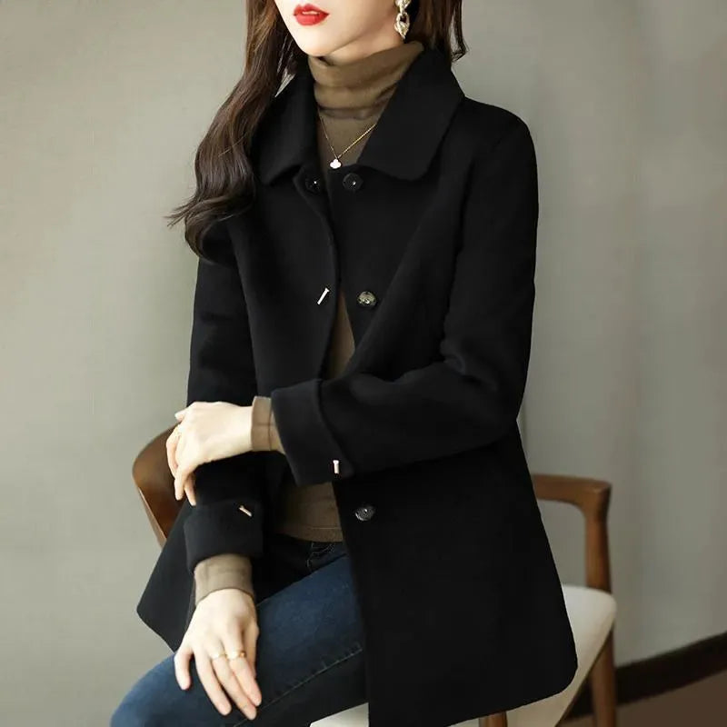 Woolen Coat New Women's Fashion Coat Autumn Winter 2025 Small Casual Woolen Jacket Slim Versatile Ladies High-grade Overcoat Top