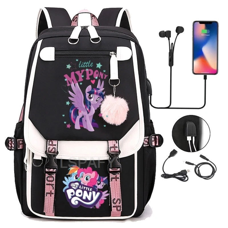 My Little Pony SchoolBags Fashion Boys Girls Backpack Rucksack Casual Travel Multipocket Book Bags New Semester Gift