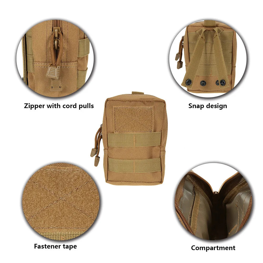 Tactical Molle EDC Pouch Compact Utility Pouch 600D Multipurpose Tool Bag Wasit Bag Organizer Tools Bags with Thigh Rig Panel