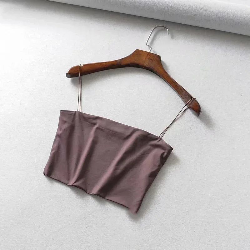 Summer Women's Crop Top Sexy Elastic Cotton Camis Sleeveless Short Tank Top Bar