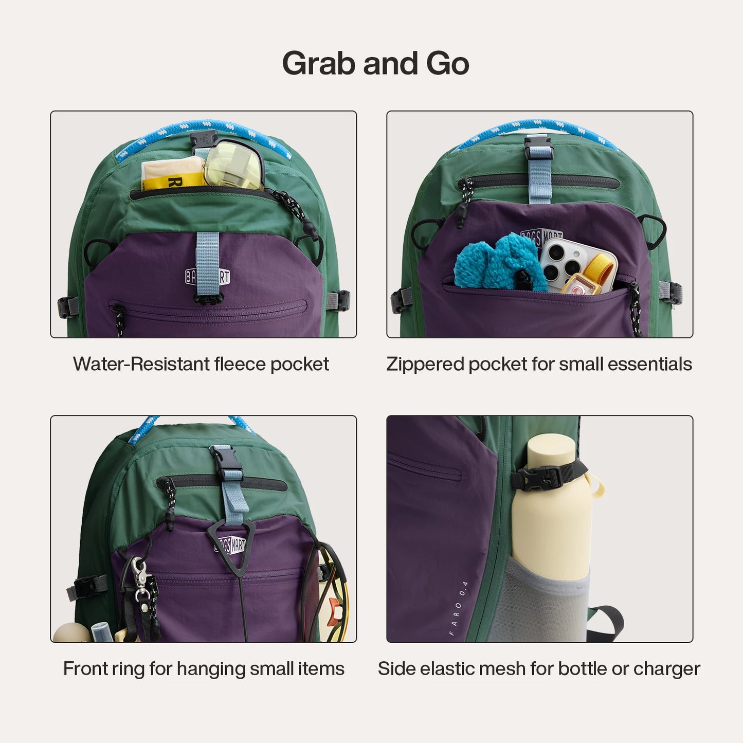 BAGSMART School Backpack for Women Nylon Waterproof School Bags Fits 14 Inch Laptop Lightweight Durable Travel Commute Hiking
