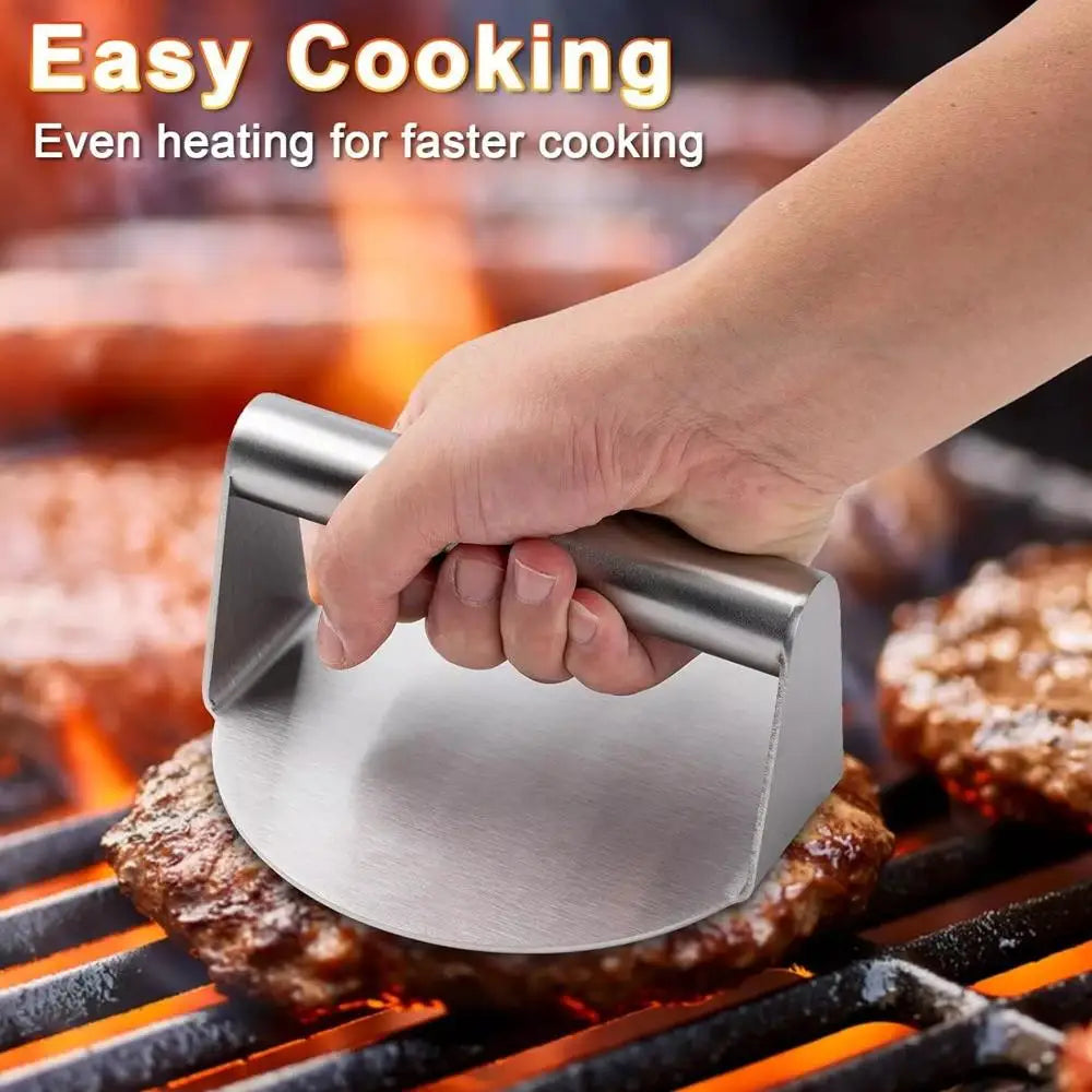 Hamburger Press Maker Stainless Steel Non-Stick Circular Square Burger Kitchen Tool Meat Press