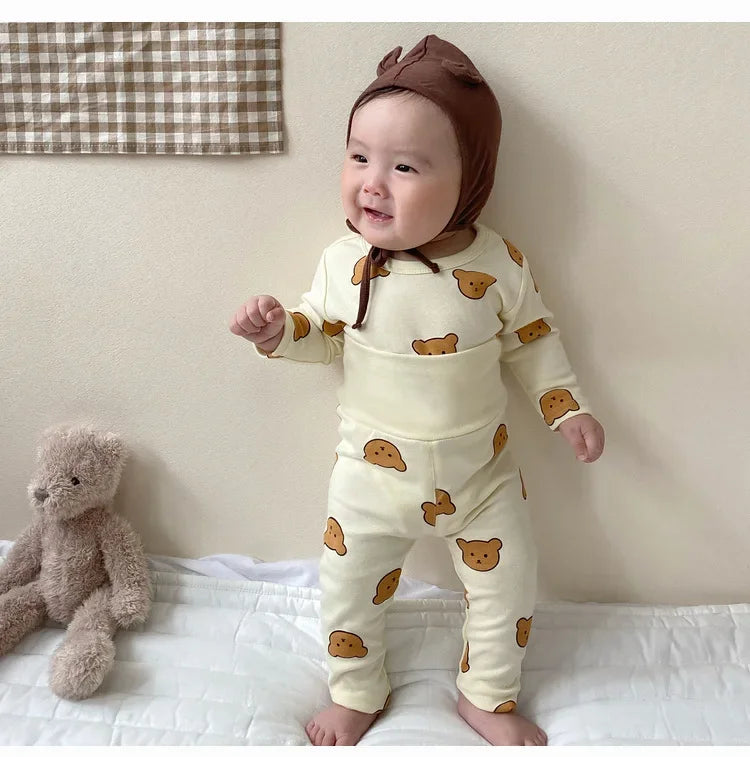 Baby Clothes 2pcs Sets Autumn  Winter Baby Pajama Set Bottom Underwear Two-piece Set Cotton Baby Boy Long Sleeves Outfit