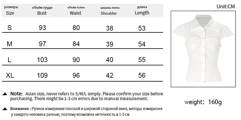 Summer Women Blouses T-shirt Streetwear New Fashion Button Turn-down Collar Casual Slim Tees Top Elegant Lady Versatile Clothing