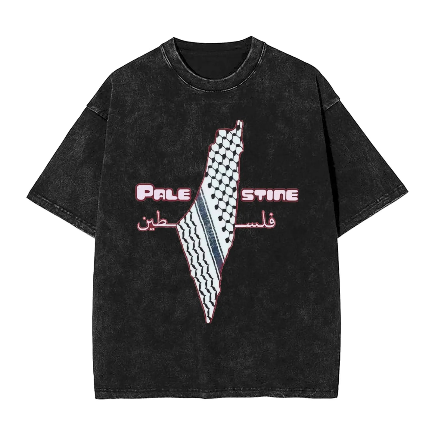 Palestine flag T Shirt Men 100% Cotton Cool T-Shirt Round Collar  Tees Short Sleeve Clothing Printed