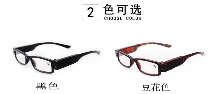 Reading Glasses  LED Presbyopic Glasses  Reading Newspaper Lighting Magnifying Glasses  Elderly Presbyopic Glasses +1.0 To +4.0
