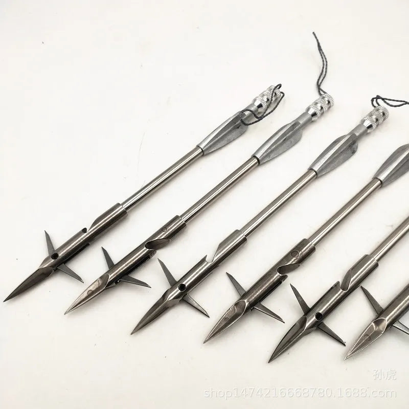 Front Facing Flying Shark Fishing Darts Slingshot Arrows-5 Pack Slingshot Fishing Reel Darts Silver Deep Water Shooting Fish Dar