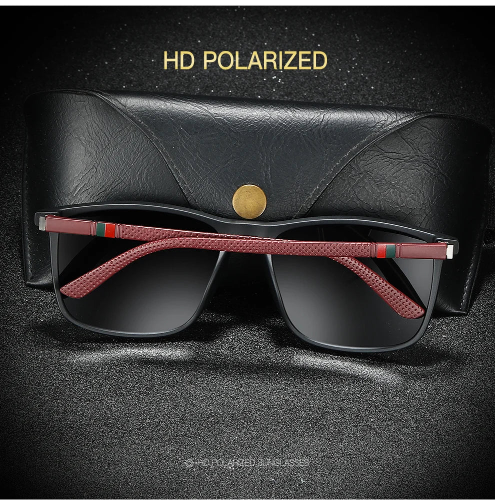 Luxury Men Women Driving Travel Polarized Sunglasses Fashion Brand Design Square Vintage Sun Glasses TR90 Frame Eyewear UV400